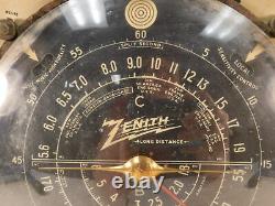 Vintage 8 Tube Zenith Black Dial Radio Chassis AM/SW Music USA Parts &/or Repair