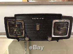 Vintage All Original Beautiful Zenith Telechron RADIO X CLOCK COMBO Works