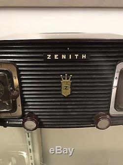 Vintage All Original Beautiful Zenith Telechron RADIO X CLOCK COMBO Works