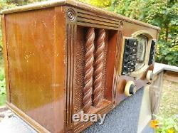 Vintage Art Deco Wood ZENITH Tube Radio Model 7S634R AM Shortwave