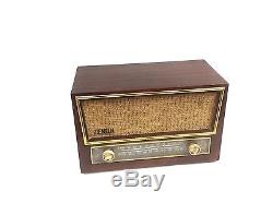 Vintage Original MID Century Zenith Tube Wooden Am Fm Radio S-42505