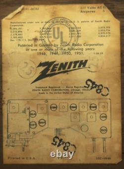 Vintage Radio Zenith AM/FM High Fidelity Automatic Frequency Control Mod C845