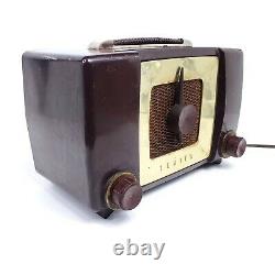 Vintage Tube Radio Portable Zenith H615 AM Gold MCM Mid Century Modern 1951