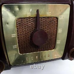 Vintage Tube Radio Portable Zenith H615 AM Gold MCM Mid Century Modern 1951