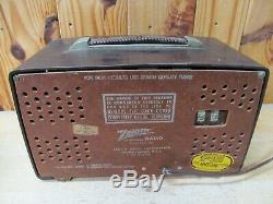Vintage Tube Radio Zenith 7H922 Brown 7F02 Chassis AM/FM