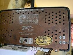 Vintage ZENITH FM ARMSTRONG Gold TUBE radio model rare Not Tested. Missing Chord