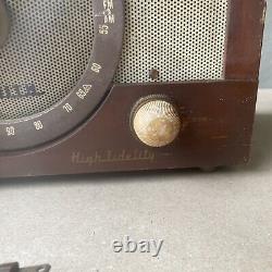 Vintage ZENITH High Fidelity AM/FM Tube Radio Wood Cabinet Model y832 for parts