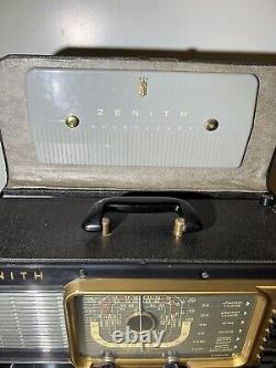 Vintage ZENITH Model H500 TRANS-OCEANIC Portable RADIO c. 1950's Tested Read Desc