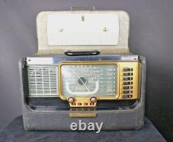 Vintage ZENITH Model H500 TRANS-OCEANIC Portable TUBE RADIO c. 1950's TESTED GOOD