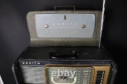 Vintage ZENITH Model H500 TRANS-OCEANIC Portable TUBE RADIO c. 1950's TESTED GOOD