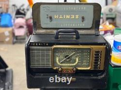 Vintage ZENITH Model H500 TRANS-OCEANIC Portable TUBE RADIO c. 1950's TESTED GOOD