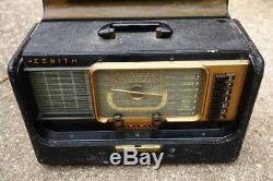 Vintage ZENITH Model H500 WAVEMAGNET TRANS-OCEANIC Portable TUBE RADIO