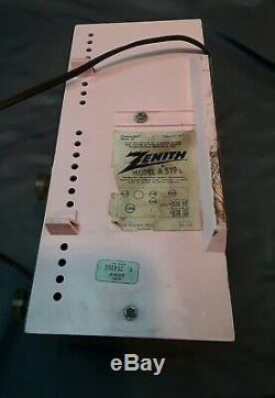Vintage ZENITH Tube Alarm/Clock/AM Radio Model # A519-V Pink Color Works