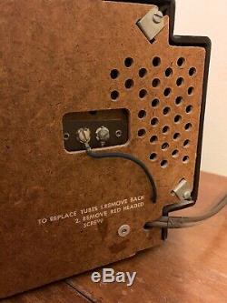 Vintage ZENITH Tube Bakelite Radio Clock Functional 1950's Mid Century Works
