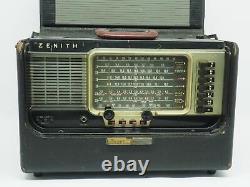 Vintage ZENITH Y-600 WAVE MAGNET TransOceanic Tube Radio Powers On, Please Read
