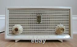 Vintage ZENITH tube radio The Majorette white B508W AM retro MCM 1957 WORKS