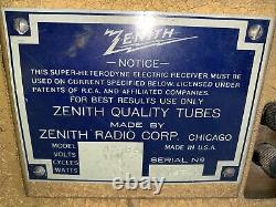 Vintage Zenith 476B AM Super-Heterodyne Electric Radio Receiver