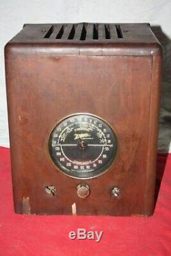 Vintage Zenith 5 S 237 Long Distance Cube Tube Radio- Parts or Repair- Free Ship