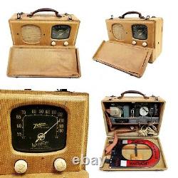 Vintage Zenith 6G501M Tube Radio WaveMagnet Universal Portable AM Suitcase Works