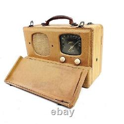 Vintage Zenith 6G501M Tube Radio WaveMagnet Universal Portable AM Suitcase Works