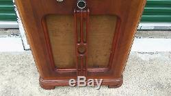 Vintage Zenith 6-S-256 (1937) art deco wood cabinet tube radio needs restorati