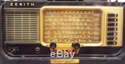 Vintage Zenith A600 Black Trans Oceanic Tube Radio WORKS! L@@K