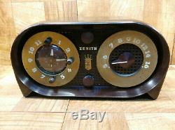 Vintage Zenith AM Tube Clock Radio G516 Refurbished and Working