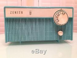 Vintage Zenith AM Tube Radio Model F508B Blue Turquoise