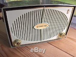 Vintage Zenith AM tube radio Model B615F LT Green Working Plays Loud