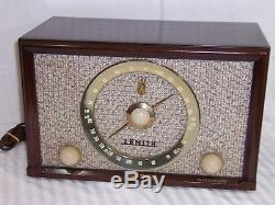 Vintage Zenith B-835R high fidelity tube radio 1957 wood ipod convertible b835r