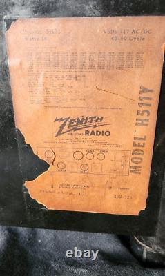 Vintage Zenith Bakelite Consol-Tone Radio Model H511Y Racetrack Working