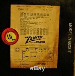 Vintage Zenith Bakelite Tone Register Radio Model 7H820UZ Works Great