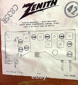 Vintage Zenith C835R AM/FM 8 Tube Radio 50's Wooden cabinet