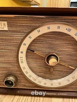 Vintage Zenith C835R AM/FM 8 Tube Radio 50's Wooden cabinet Works