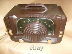 Vintage Zenith Consol-Tone Tube Radio Model 6D615 For Repair Art Deco