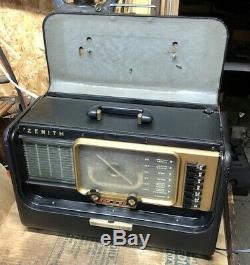 Vintage Zenith H500 H 500 Trans-oceanic tube radio portable VG condition working