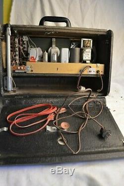 Vintage Zenith H500 Super Trans Oceanic Portable Tube Radio Ham Works Guide Case