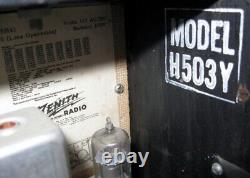 Vintage Zenith H503Y Tube Radio AM Original Power Cord