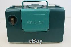 Vintage Zenith L505 Vintage 1953 Portable Tube Radio with Wave Magnet Blue Color