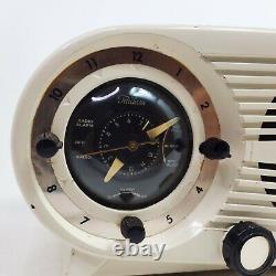 Vintage Zenith L515 Mid Century Modern Owl Eye Clock Tube Radio L515W Works