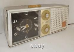 Vintage Zenith L519 Tube Alarm Clock Radio Works! Tubes Light, Gets Signal! Wow