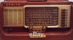 Vintage Zenith L600 Brown Leather Trans Oceanic Tube Radio L@@K