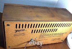 Vintage Zenith Long Distance AM/FM AFC Radio 1950s Tested Works Solid State USA