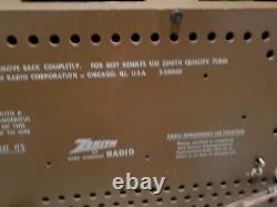 Vintage Zenith Long Distance AM/FM TUBE Radio Wooden Cabinet S-58040