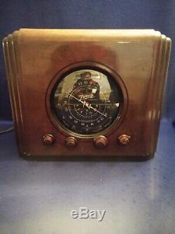 Vintage Zenith Model 5S126 Long Distance Wooden Tube Radio VG WORKING COND LOOK