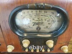 Vintage Zenith Model 5-S-319 Racetrack Dial Tube Radio Working! Looks Great
