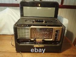 Vintage Zenith Model B600 Chasis Trans-Oceanic with Antenna & Schematic Diagram