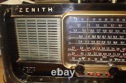 Vintage Zenith Model B600 Chasis Trans-Oceanic with Antenna & Schematic Diagram