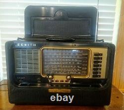 Vintage Zenith Model B600 Wave Magnet Transoceanic AM/SW Radio Working