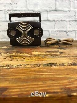 Vintage Zenith Owl Eye Tube-type Bakelite Radio Model K412r Works